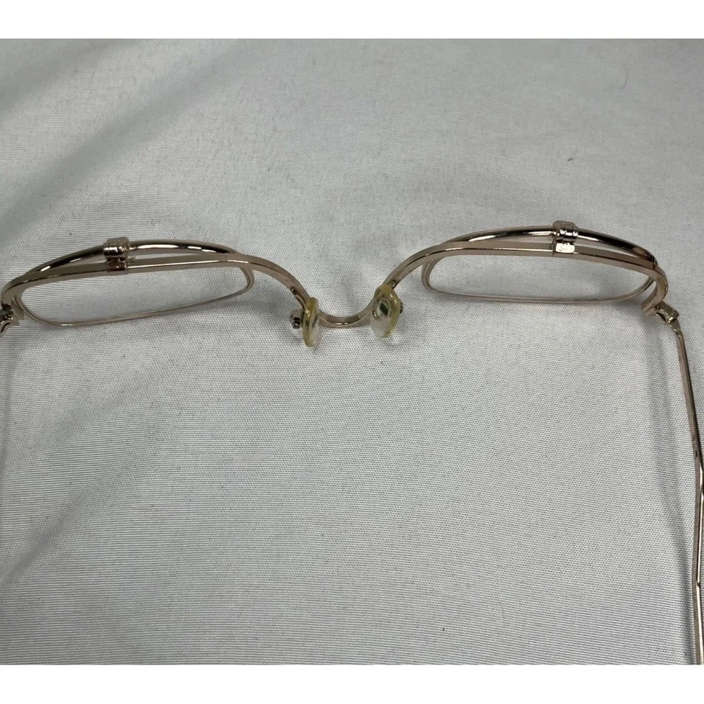 Vintage Gold Flip Down Makeup Glasses Magnifying Eye Makeup Application Frames